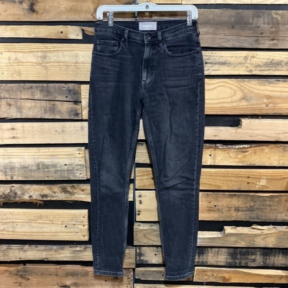 Everlane The High Rise Skinny Jean Washed Black Size 27 Rigid Denim Vintage